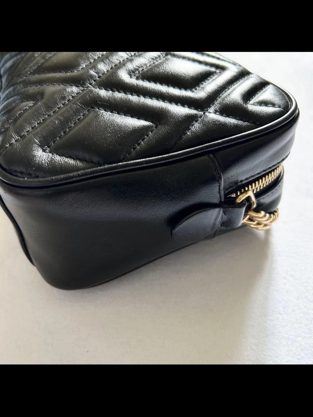 Miu Miu Black Quilted Camera Bag with Gold Chain Accent - Picture 5 of 14